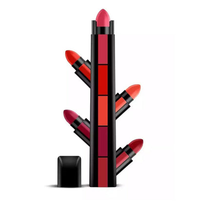 5 in 1 Mini Pen Lipstick Set – Matte, Gloss & Lip Oil for Girls
