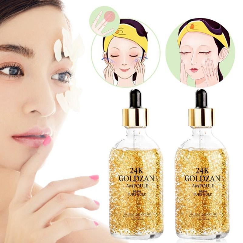 24k golden Serum - Goldzan Facial Serums - Pure Gold Face Serum 100ml