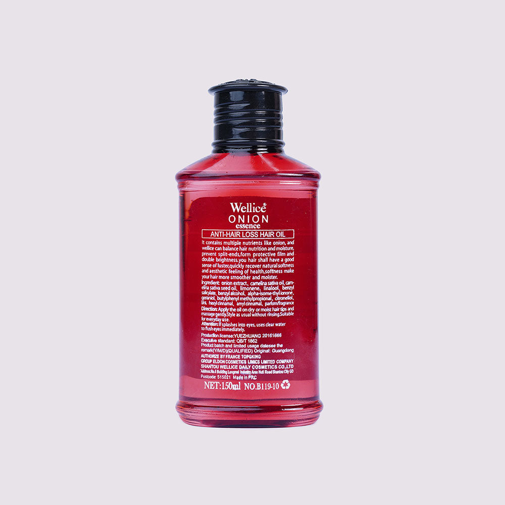 Onion Hair Oil - Wellice 150ml Anti Hair Loss Oil - Smoother and Moisture