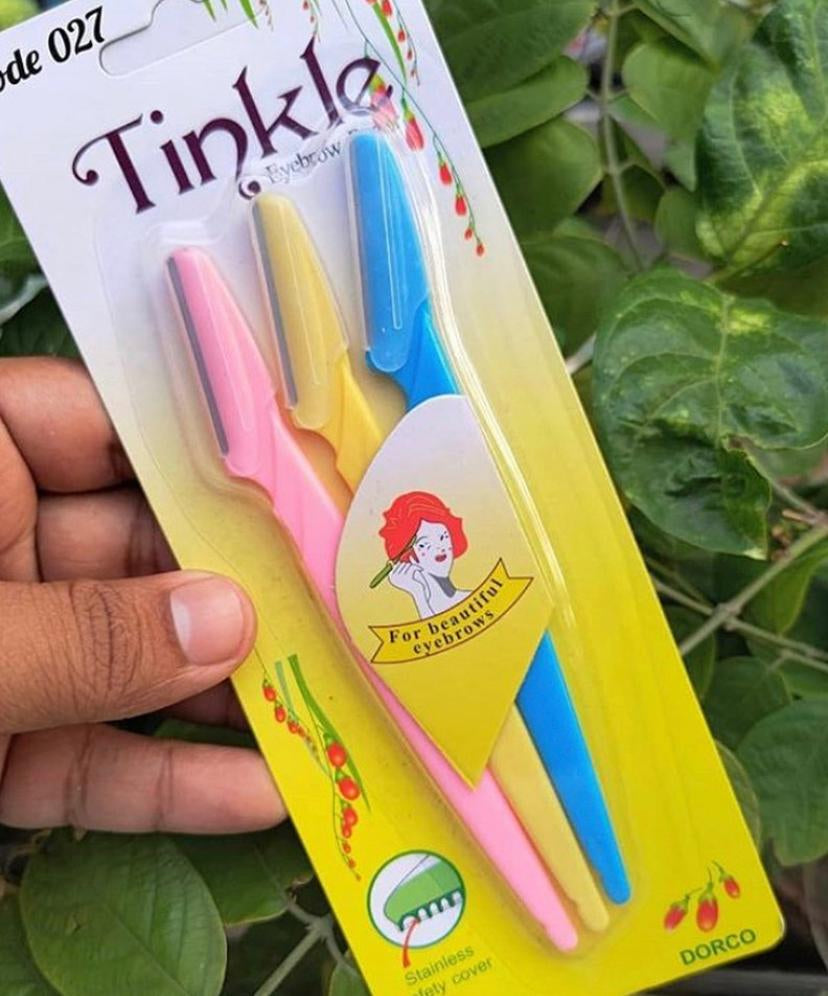 Tinkle Eyebrow Razor – 3Pcs Facial Hair Remover Trimmer for Women